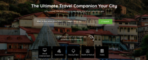 Homepage for a travelling agency